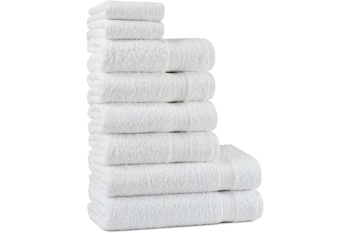 Più asciugamani, meno spesa: set da 8 pezzi in puro cotone per un risparmio imbattibile