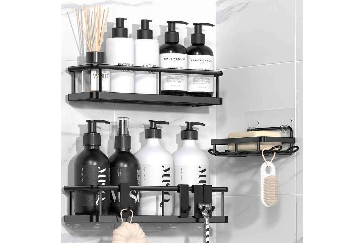 Risparmia con il set da 3 mensole doccia YASONIC: più spazio, zero fori e massima convenienza in un’unica offerta