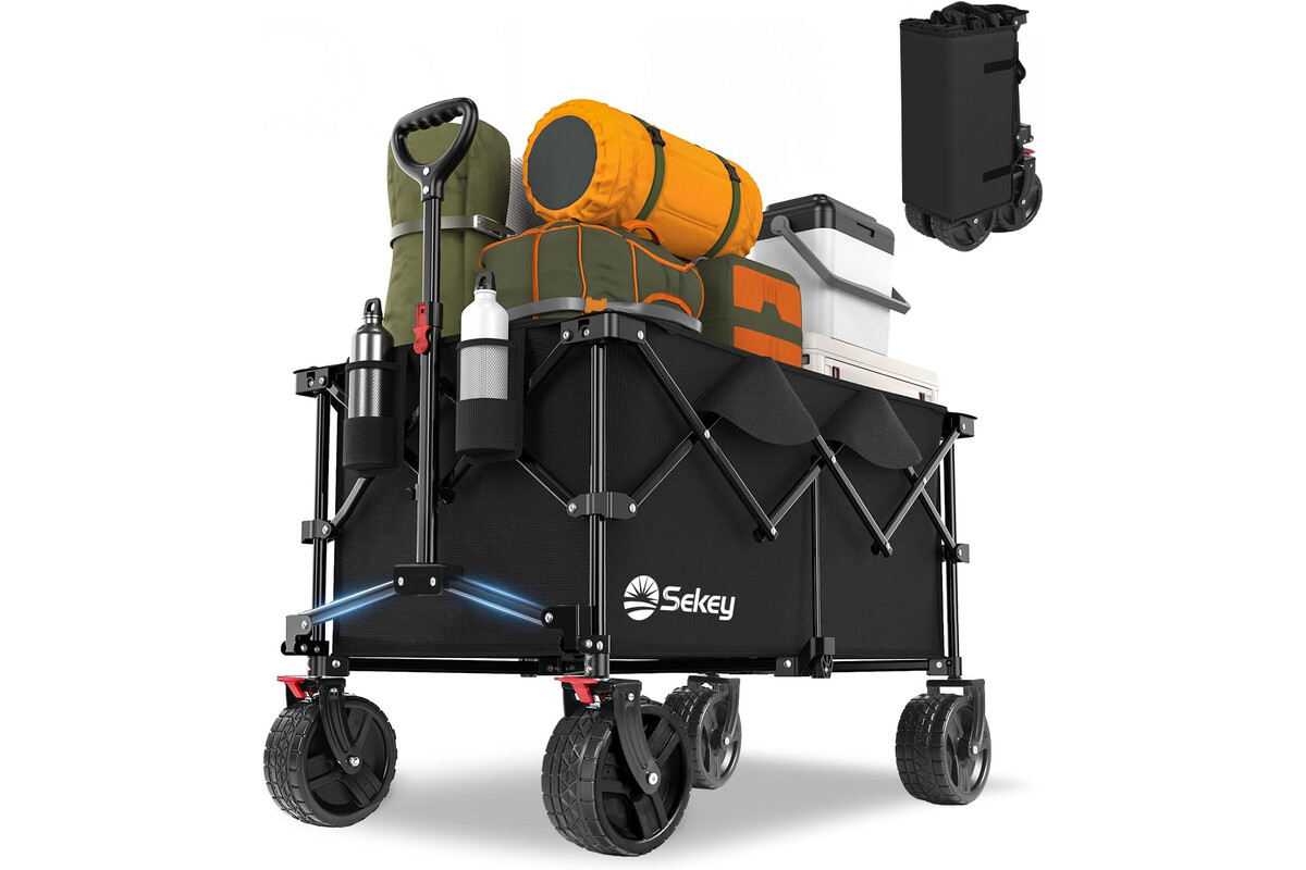 Risparmia ora sul carrello XXL da spiaggia Sekey: trasporta fino a 150 kg, super sconto per quantità limitate